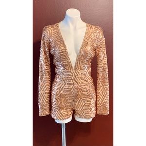 Sequin shorts jumpsuit